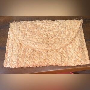 Woven Tan Clutch